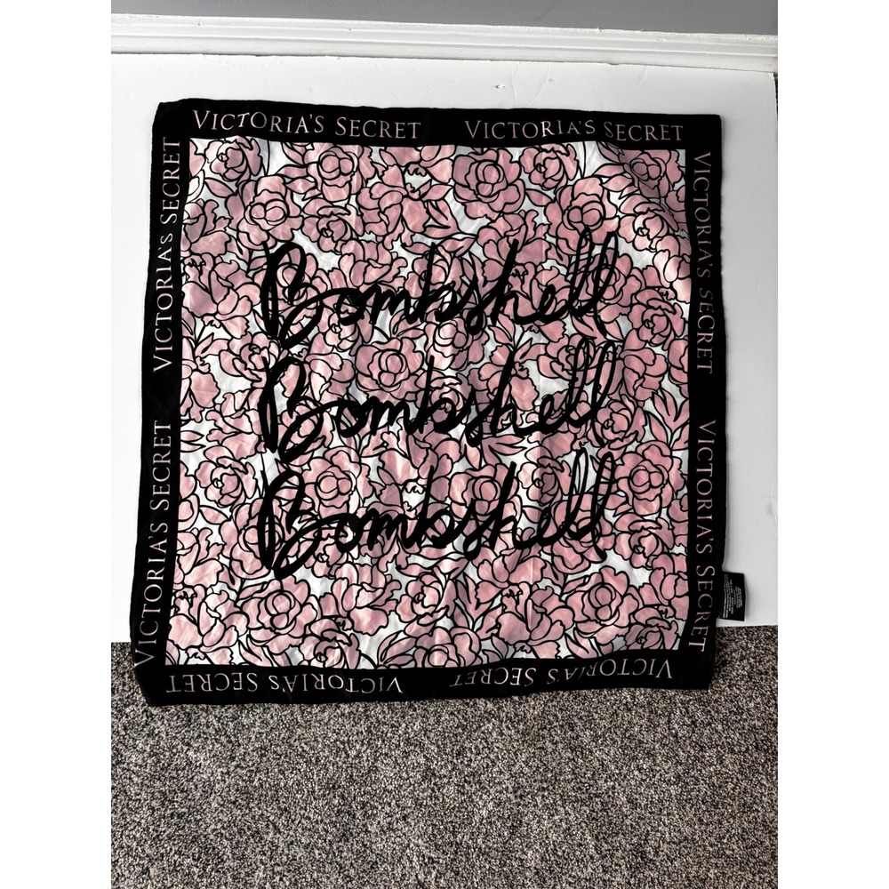 Victoria's Secret Scarf Pink Black Logo Bombshell‎ Head Wrap